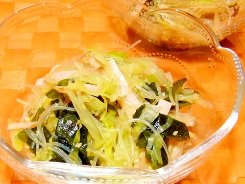 キャベツとわかめの中華風春雨サラダ